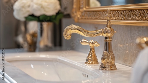 Luxury gold bathroom sink fixtures