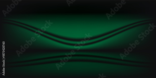 Abstract gradient podium background. Empty green 3D studio background. Clean scene for product presentation mockup template. eps 10