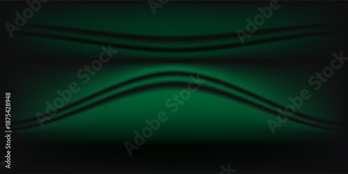 Abstract gradient podium background. Empty green 3D studio background. Clean scene for product presentation mockup template. eps 10