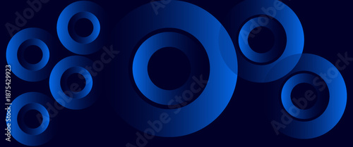 A blue background with circles of different sizes and colors. The circles are arranged in a way that creates a sense of movement and energy. Scene is dynamic and lively