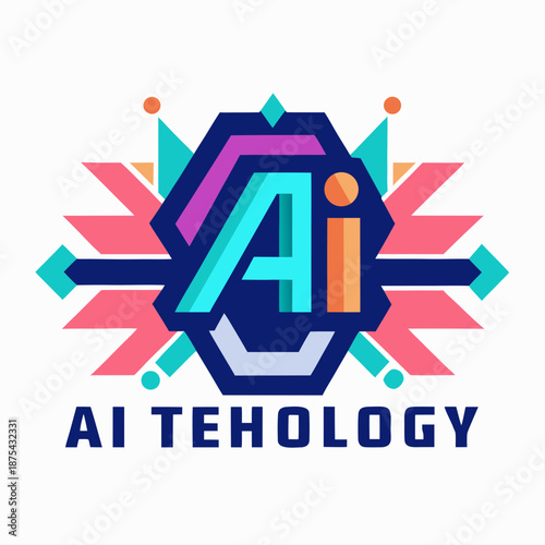 Vibrant AI technology logo with colorful geometric shapes and modern design