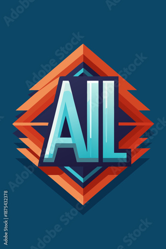 Modern AI logo with futuristic design and vibrant colors