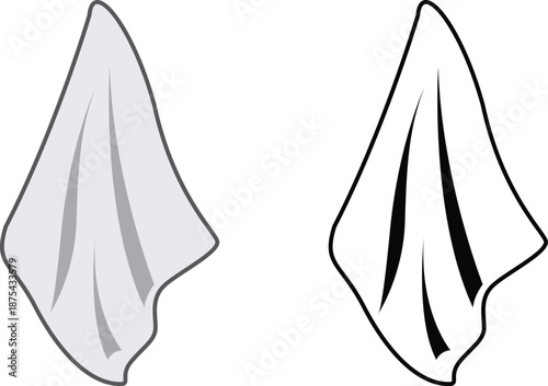 handkerchief icon clean flat illustration for personal accessory and hygiene essentials Isolated on transparent background.