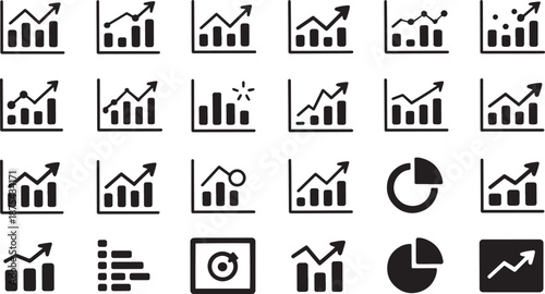 Black Infographic Icons on White Background
