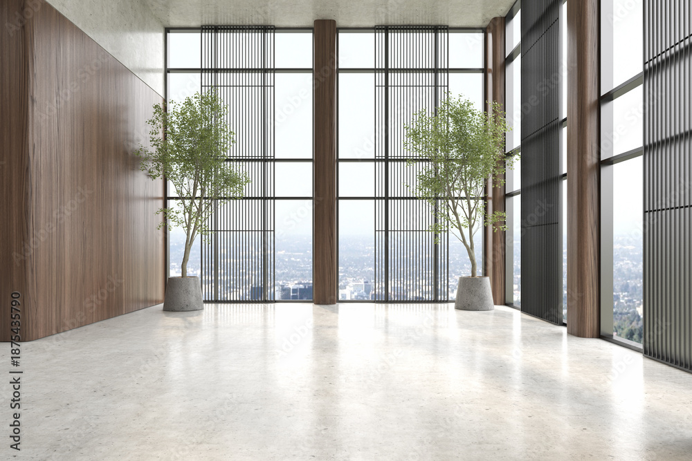 Fototapeta premium Modern style conceptual reception interior room 3d illustration