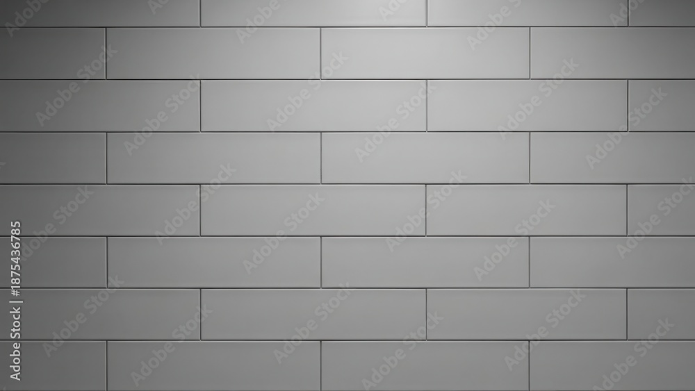 Fototapeta premium Gray Subway Tile Wall with Smooth Surface and Modern Aesthetic