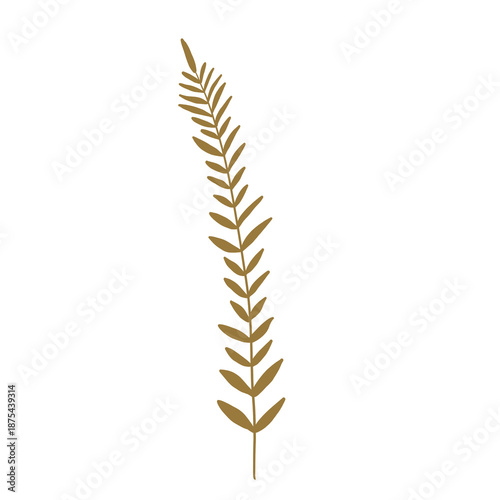 Minimal gold botanical line art illustration
