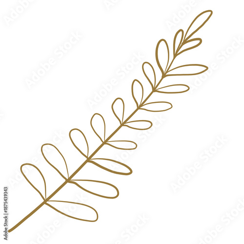 golden leaf isolated on white background