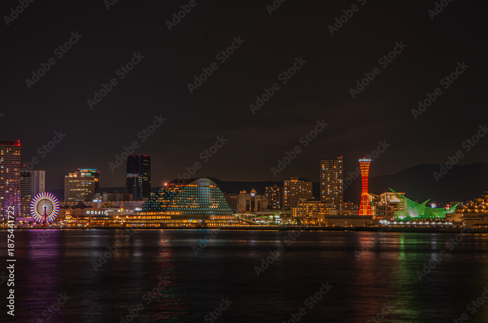 Naklejka premium 神戸 ハーバーランドの夜景