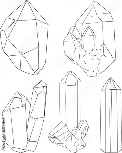 Mystical witch kit collection. Hand drawn line art with occult symbols. Perfect for modern witchcraft, tarot and esoteric designs. Boho magic vibe