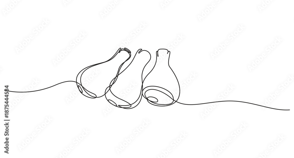 Obraz premium Continuous Line Drawing of a Fried Chicken Drumstick,single Line art Drawing Chicken Leg,
