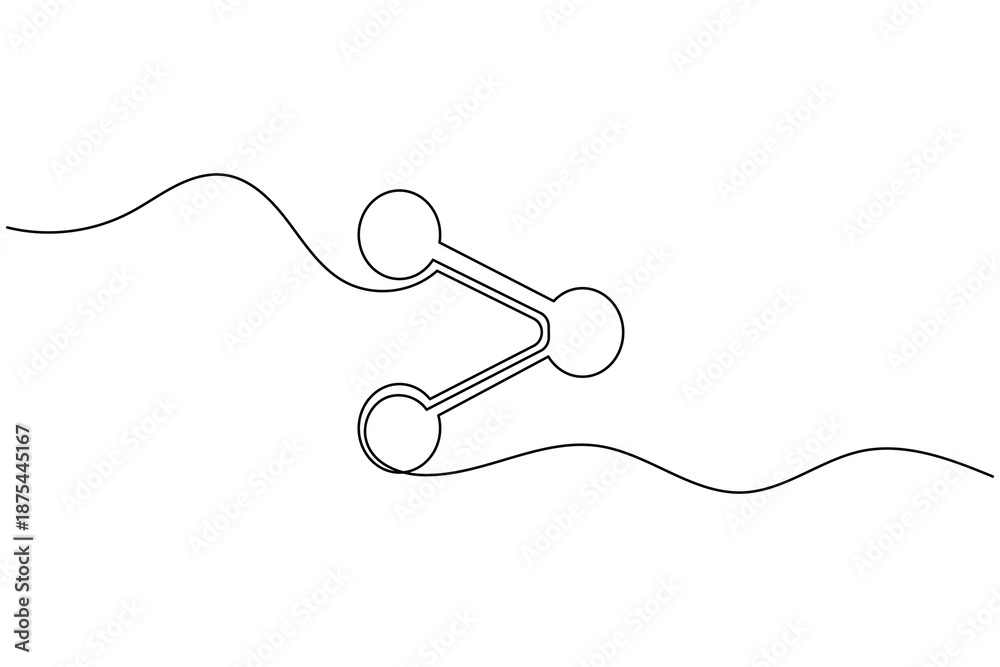 Obraz premium Minimalist share icon symbol in continuous line art style