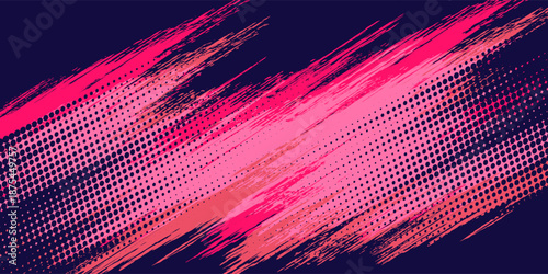 Abstract speed lines style red color halftone banner design template modern grunge