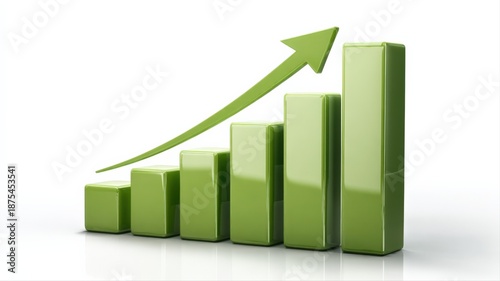 Free Download Growth chart with ascending bar graph and arrow, depicting financial success and business growth - GFXLoad