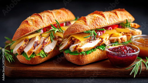 Roast chicken baguette sand...