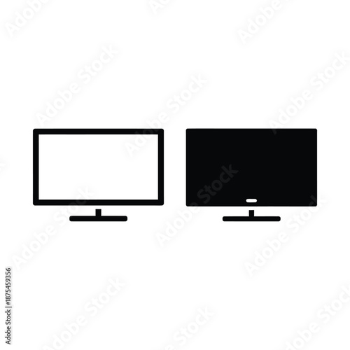 simple line art illustration of two computer monitors