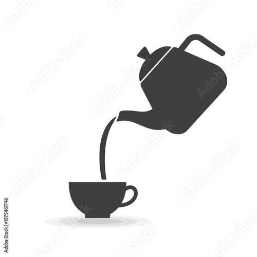 Pouring Hot Beverage from Teapot into Cup Icon