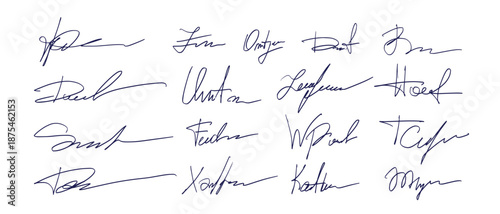 Scribble hand drawn autograph. Signature. Vector line