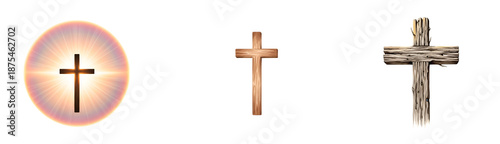 Wallpaper Mural Three crosses on a transparent background, symbolizing faith and spirituality Torontodigital.ca