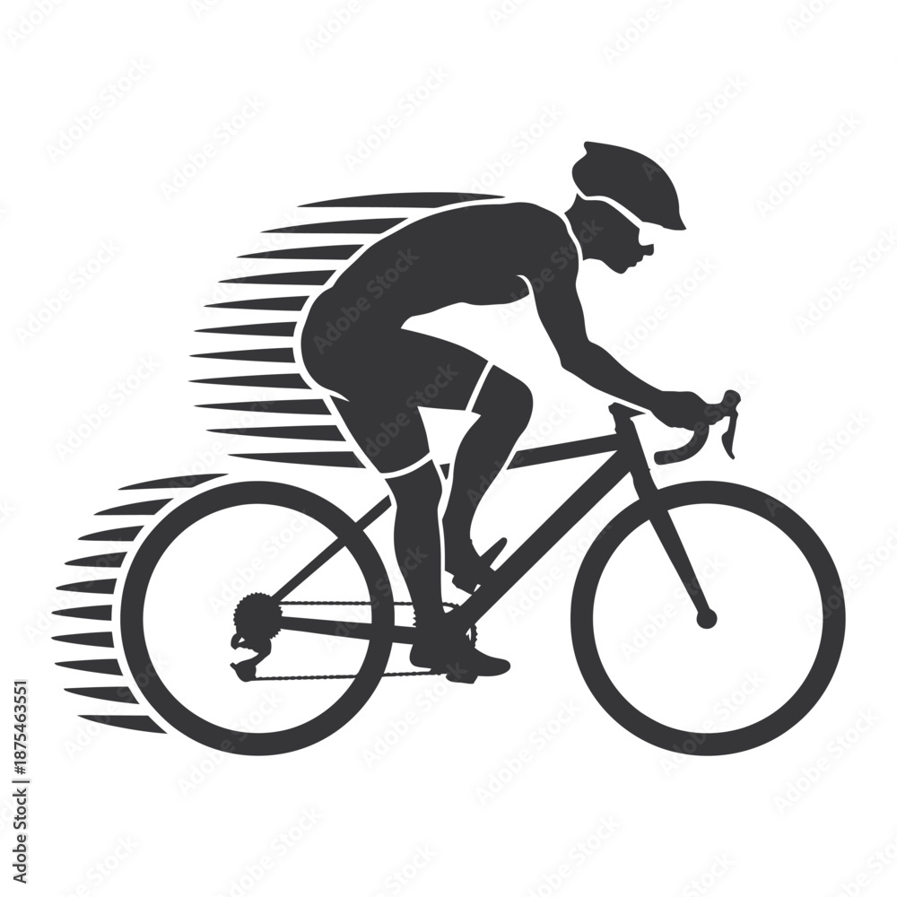 Obraz premium Professional cyclist riding bicycle with motion blur effect