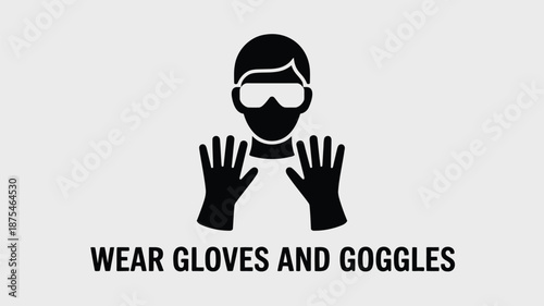 Person wearing protective gear with gloves and goggles