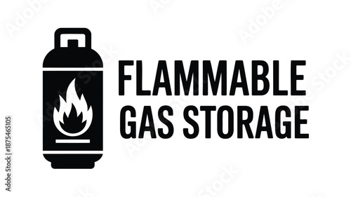 Warning sign for flammable gas storage cylinder