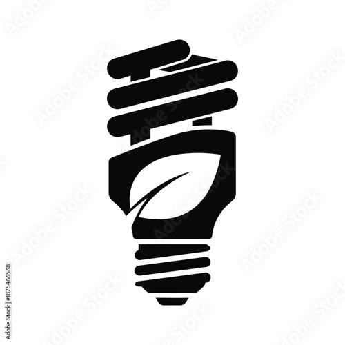 Lightbulb with leaf inside for energy efficiency and green technology concept