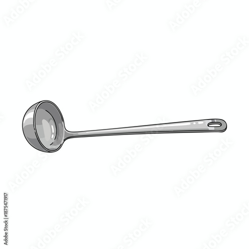 Stainless Steel Ladle Isolated on White Background