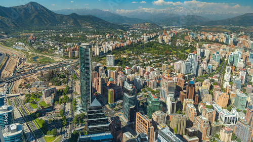Fotografie panoramic view of the city of Santiago, Chile