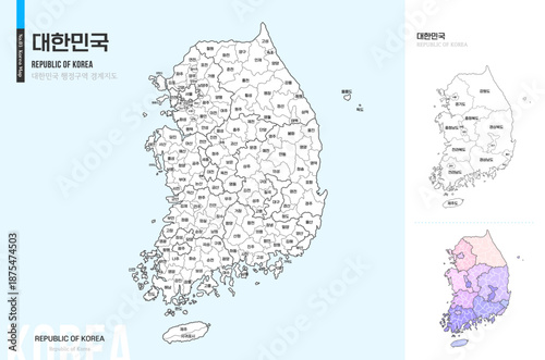 깔끔한 전국 윤곽선 지도