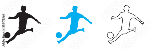 Soccer player icon. Soccer player, sports avatar Vector silhouette on white background.