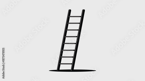 Simple black ladder on a plain background for design use