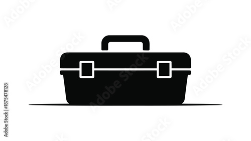Professional black briefcase with handle and clasp