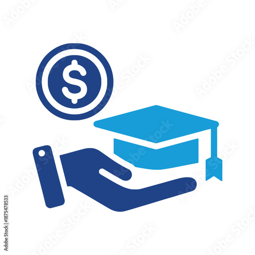 Graduation cap and money concept for education funding