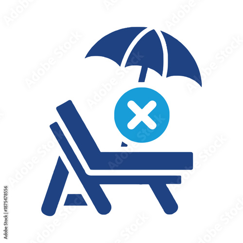No beach chair with umbrella allowed sign