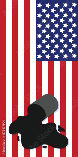 America flag and petroleum background. Crude oil reserves. United States of America