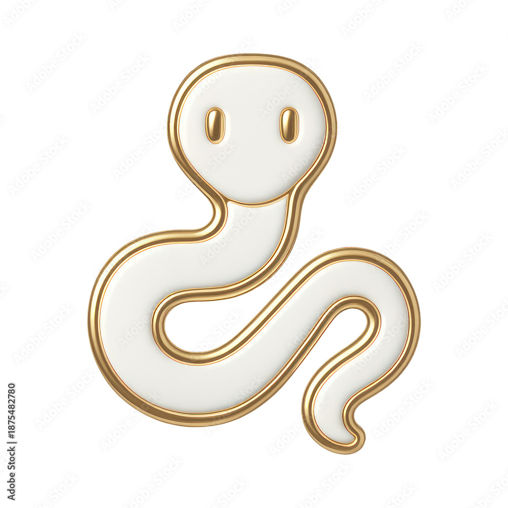 Fototapeta premium PNG Elegant snake emoji illustration