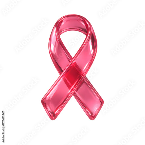 A glossy, translucent  3D pink ribbon for celebrate breast cancer