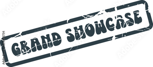 Grand Showcase Dark Grey Distressed Rubber Stamp for Product Launches and Exhibitions