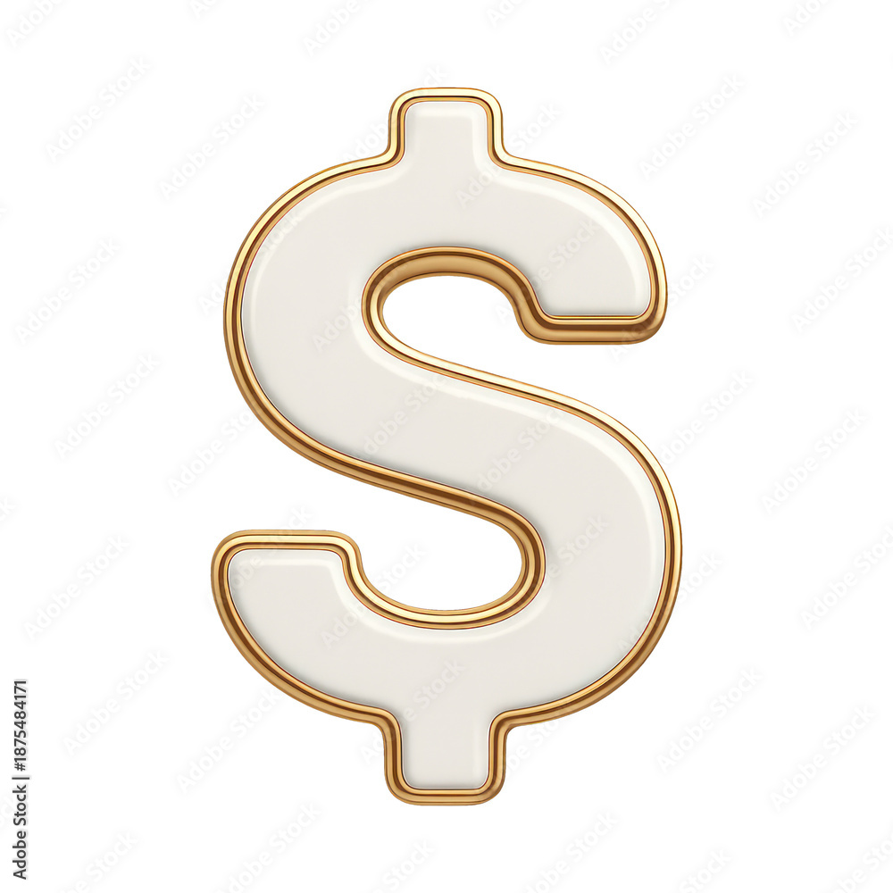 Naklejka premium PNG Glossy gold-bordered dollar symbol