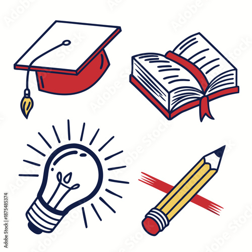 Academic Learning and Educational Symbols Vector Graphic Collection