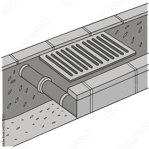 Industrial Drainage Trench Drain Grate - Metal Grid System