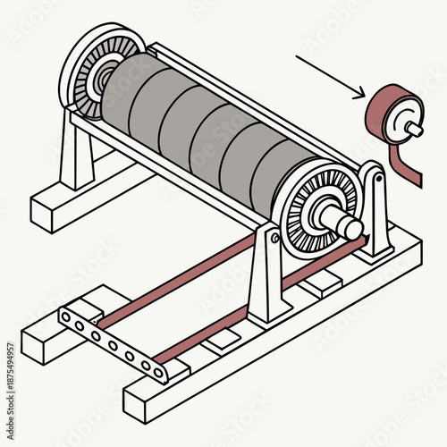 Material Handling: Conveyor belt with rollers, motor, and PU material