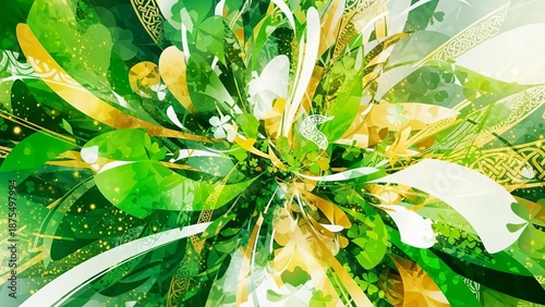 Vibrant green and yellow floral explosion