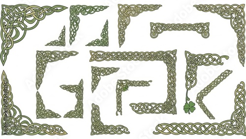 Collection of intricate celtic corner designs