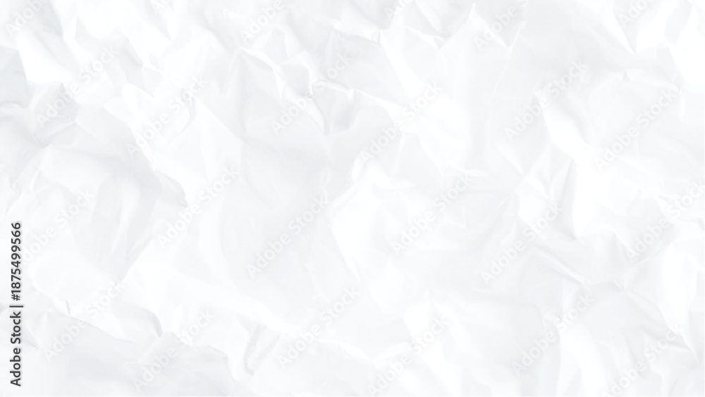 Obraz premium Crumpled white paper texture background with creases and folds