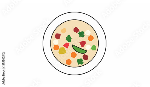Vegan fried rice vector icon for National Fried Rice Day September 20