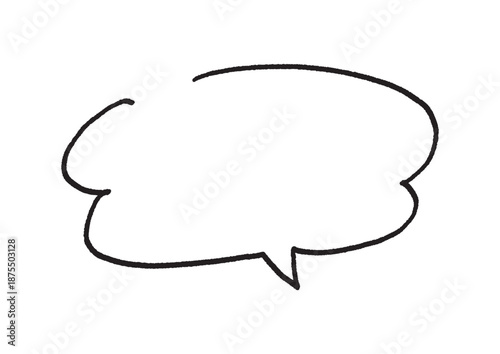 手書き風の横長もこもこ吹き出し素材｜雑誌風, 手描き, コメント枠, 広告, バナー