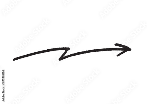 手描き風のジグザグした直線的な矢印素材｜雑誌風, 手書き, 装飾, 注目, ポインター