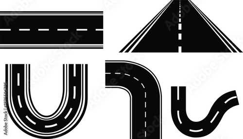 Roadway and highway lane illustrations